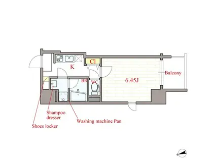 LUCE KUJONISHI(1K/3階)の間取り写真