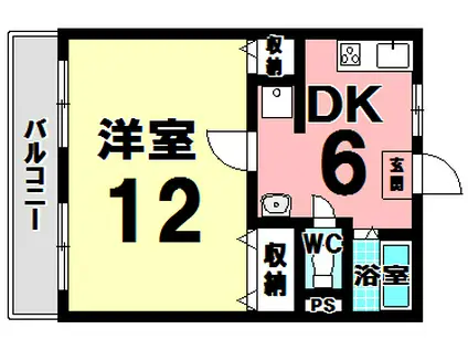 コーポ音羽(1DK/3階)の間取り写真