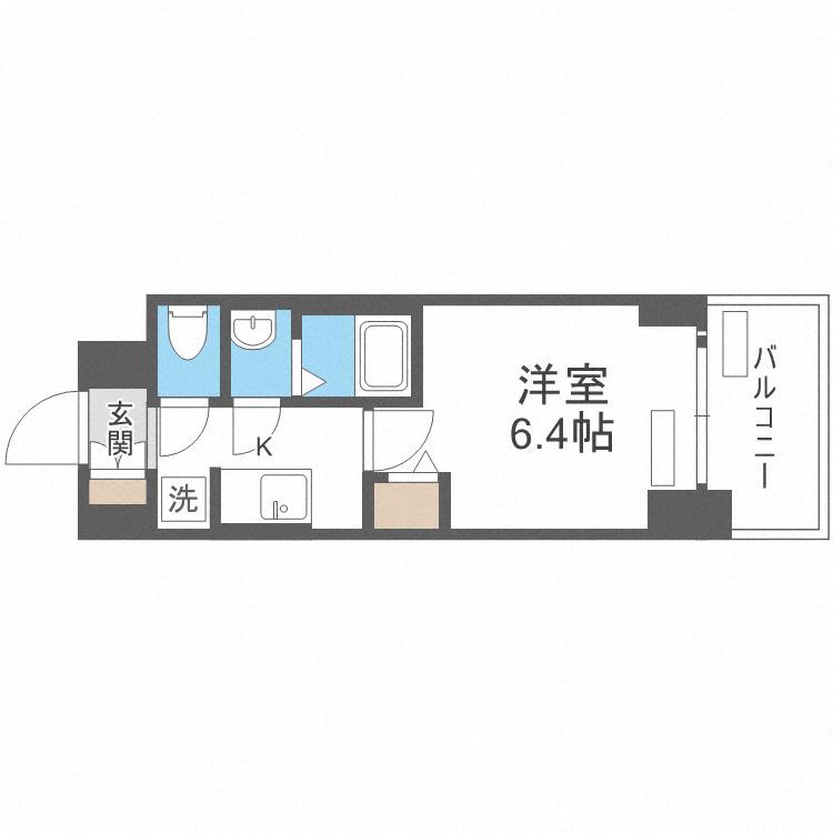 プレサンス新大阪ジェイズ(1K/8階)の間取り写真
