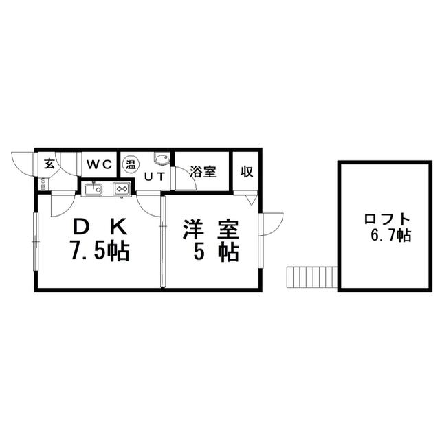 エステートINアヴァンセ(1DK/2階)の間取り写真