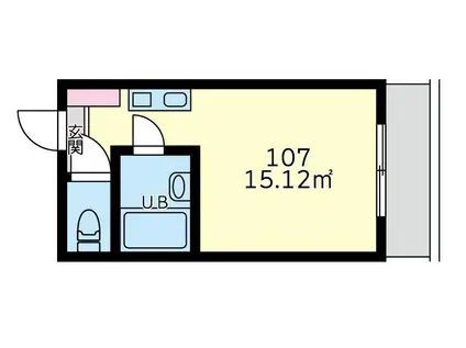 マリンコート浜須賀(ワンルーム/1階)の間取り写真