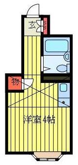 CPかなめ(ワンルーム/2階)の間取り写真