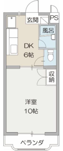 サンシャインA1(1DK/2階)の間取り写真