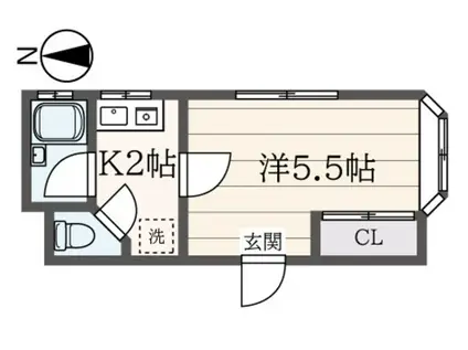金子ホーム(1K/2階)の間取り写真