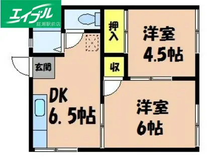 下瀬アパート(2DK/1階)の間取り写真