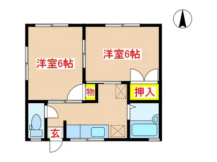 ガーデンプレイス住吉(2K/1階)の間取り写真