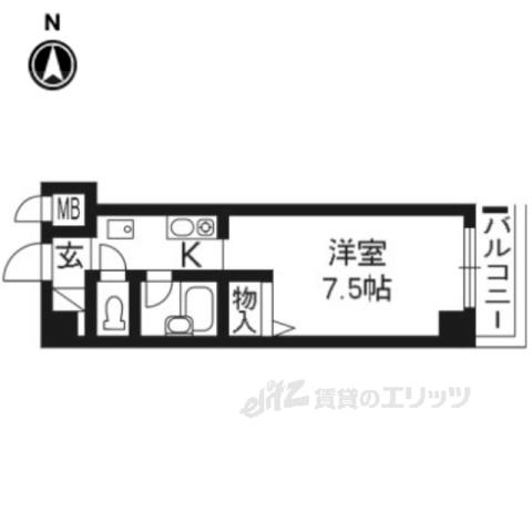 インテルビル(1K/3階)の間取り写真