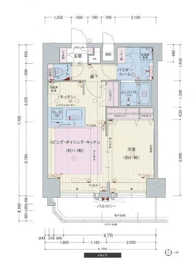 プレサンス心斎橋ラヴィ(1LDK/12階)の間取り写真