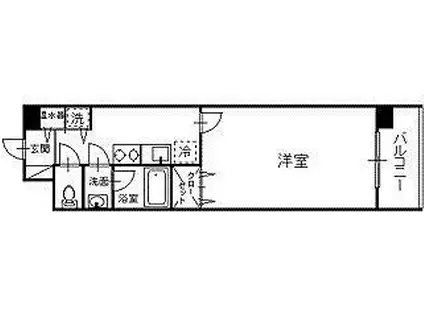 チュチュハウス城下(1K/5階)の間取り写真