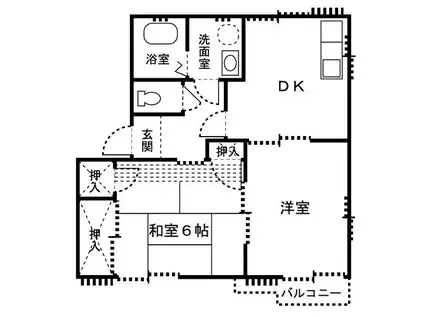 フォンテーヌブローMAEYA(2DK/2階)の間取り写真