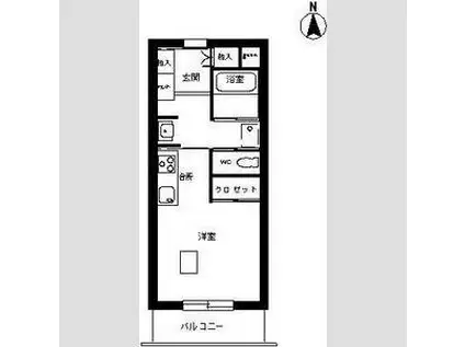 ロイヤルライフ虎丸(ワンルーム/4階)の間取り写真