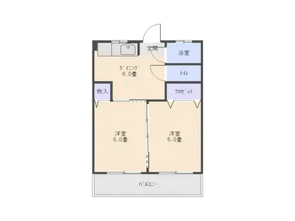 三田ビル(2DK/3階)の間取り写真