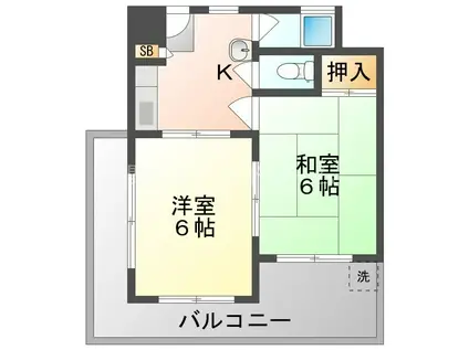 ヨドガワコーポ(2K/5階)の間取り写真