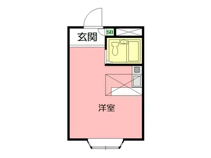 ベルピア伊勢原1-1(ワンルーム/2階)の間取り写真