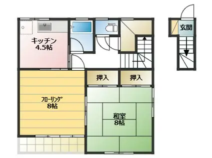 トゥルーホーム(2SK/2階)の間取り写真