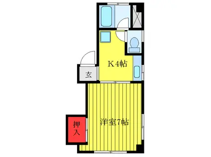 オレンジボックス(1K/5階)の間取り写真