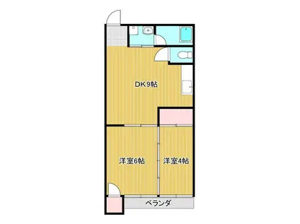 ドリームマンション(2DK/2階)の間取り写真