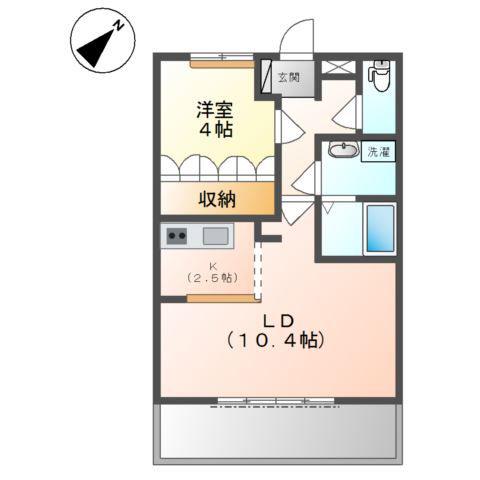 パルティーダ ORII(1LDK/1階)の間取り写真
