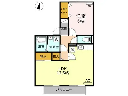 セジュールシマダC棟(1LDK/1階)の間取り写真