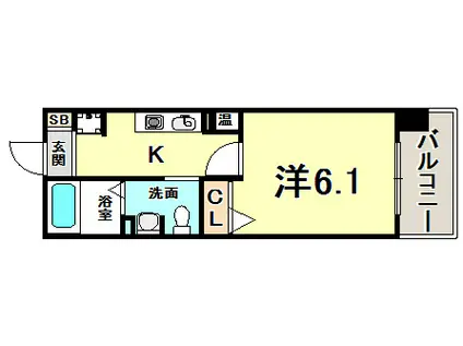 ロイヤル神戸三宮(1K/9階)の間取り写真