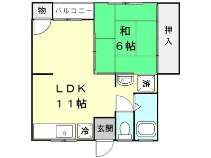 プレゼンス紀伊II(1LDK/1階)の間取り写真