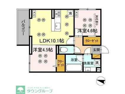 スリーレイヤー柏の葉(2LDK/3階)の間取り写真