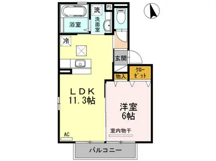 ル・グラン花繰 I(1LDK/1階)の間取り写真
