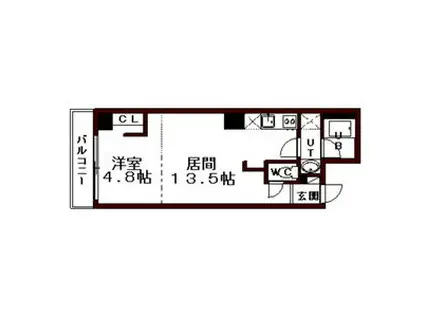 地下鉄東西線 バスセンター前駅 徒歩5分 10階建 築19年(1LDK/9階)の間取り写真