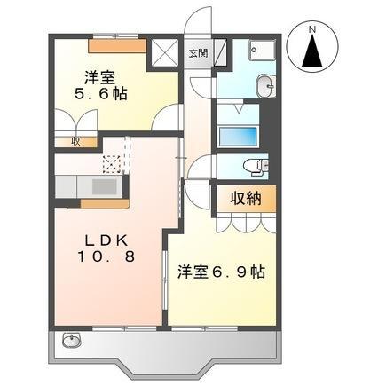 ファインパストラル(2LDK/1階)の間取り写真