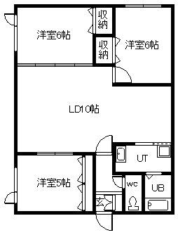 サンシャイン(3LDK/2階)の間取り写真