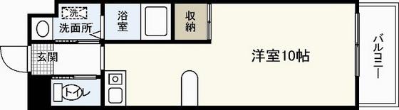 福地産業西十日市ビル(ワンルーム/4階)の間取り写真