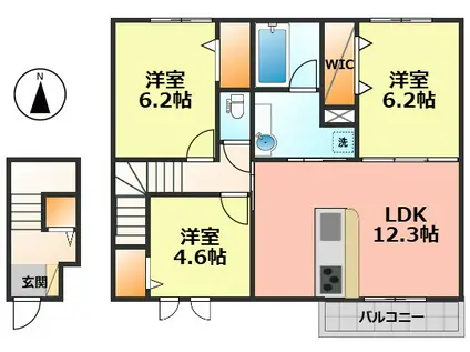 カーサ カンナ(3LDK/2階)の間取り写真