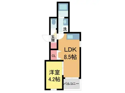 F ASECIA PHIX(1LDK/3階)の間取り写真