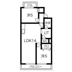 グリーンサイドヨシタカA(2LDK/3階)の間取り写真