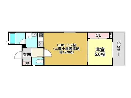 吉野2丁目テナントビル(1LDK/3階)の間取り写真