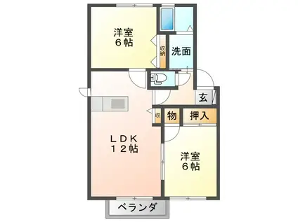 フォーレスフラッツA(2LDK/1階)の間取り写真