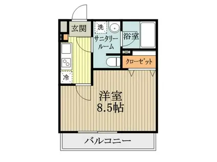 アムールII EST(1K/1階)の間取り写真