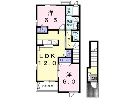 シャンテブリーズ(2LDK/2階)の間取り写真