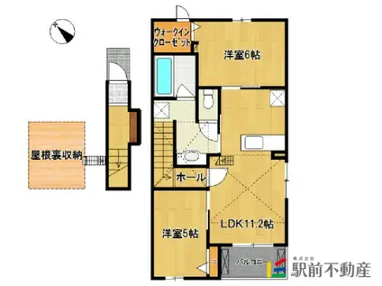 ビジュ・リアンB(2LDK/2階)の間取り写真