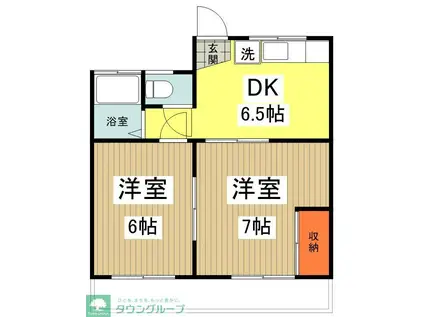 ティファニーヒルズ(2DK/1階)の間取り写真