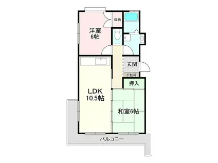 第3吉田ビル(2LDK/2階)の間取り写真