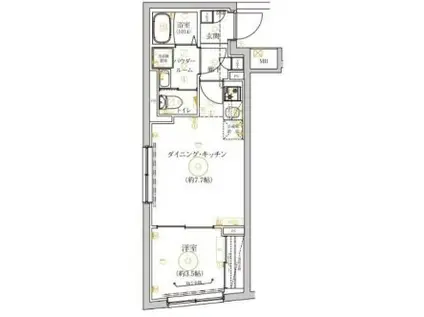 ベルシードステアー品川大崎(1DK/2階)の間取り写真