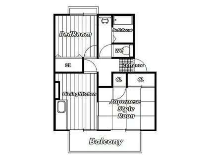 クレール本郷(2DK/2階)の間取り写真