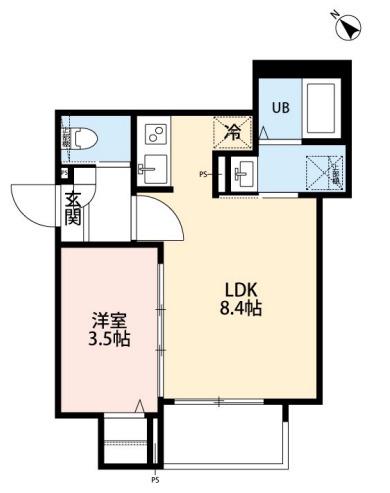 ROBOT HOME 東所沢II(1LDK/3階)の間取り写真