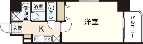 アクアシティ舟入中町(1K/2階)の間取り写真