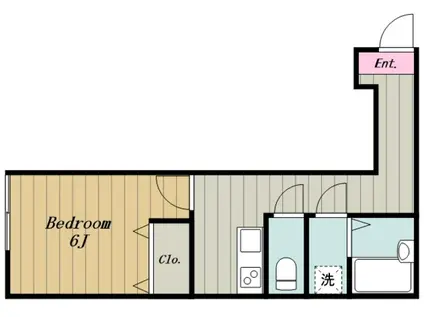AMBITION聖蹟桜ヶ丘II(1K/1階)の間取り写真
