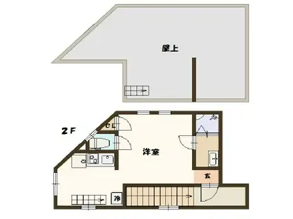 アイハウス(ワンルーム/2階)の間取り写真