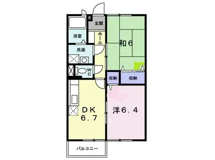 コーポサンレモB(2DK/1階)の間取り写真