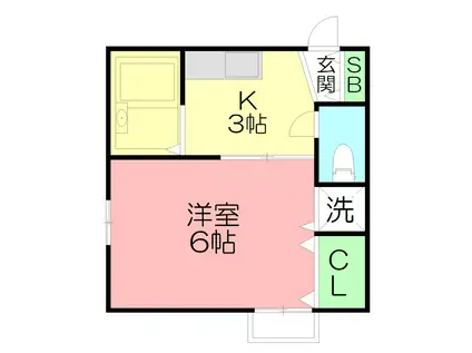 カリーノカーサ(1K/1階)の間取り写真