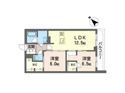 フェリシード野沢(2LDK/2階)の間取り写真